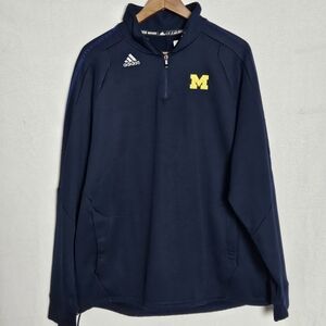 Adidas Michigan Wolverines 1/4 Zip Pullover Jacket Climawarm Size XL